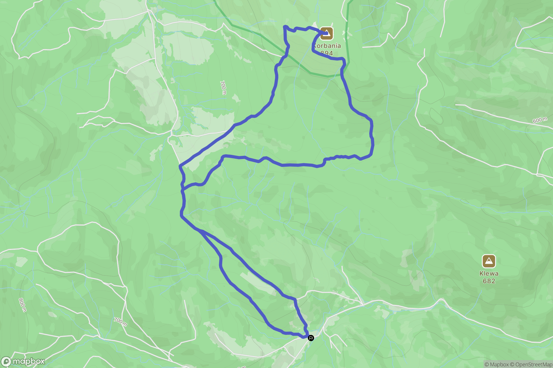 Łopienka: mapa trasy - Poland