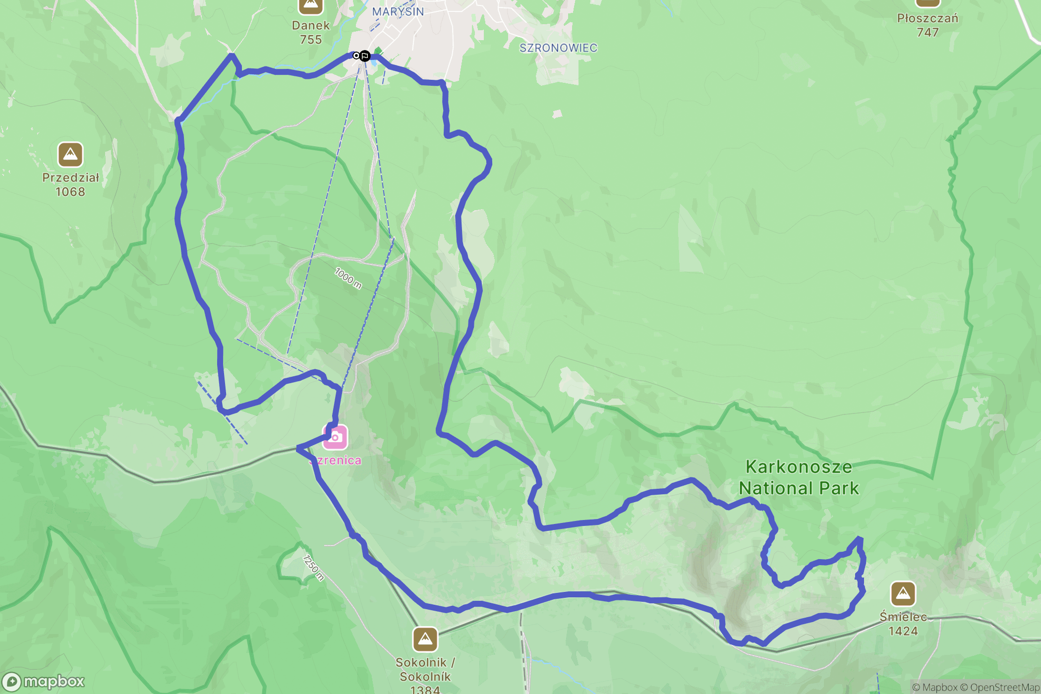 Szklarska Poręba: mapa trasy - Poland