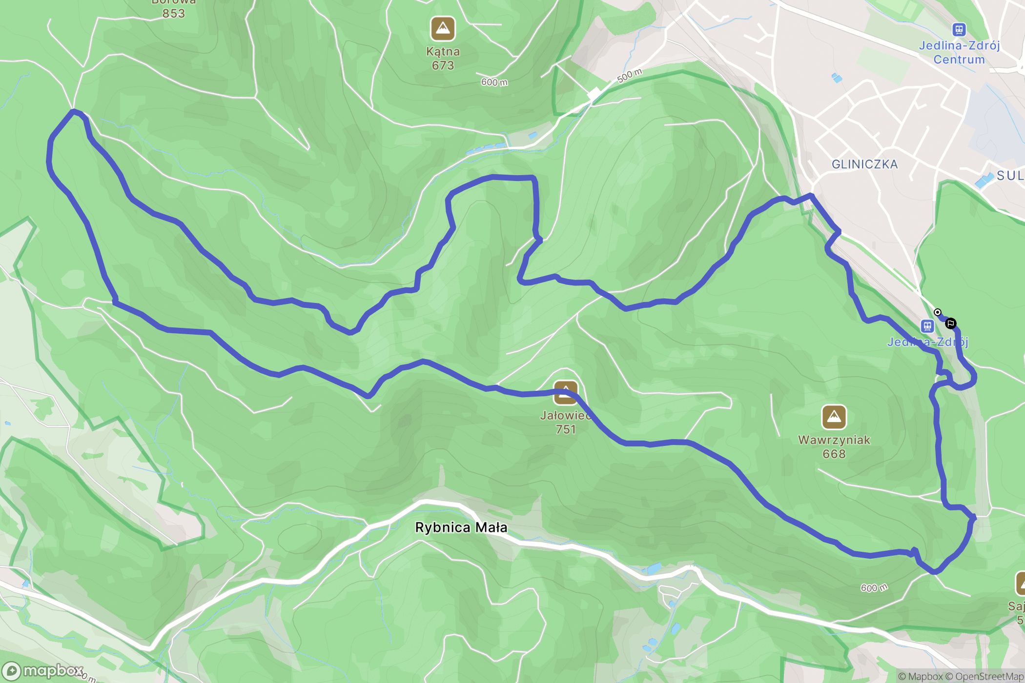 Jedlina-Zdrój: mapa trasy - Poland
