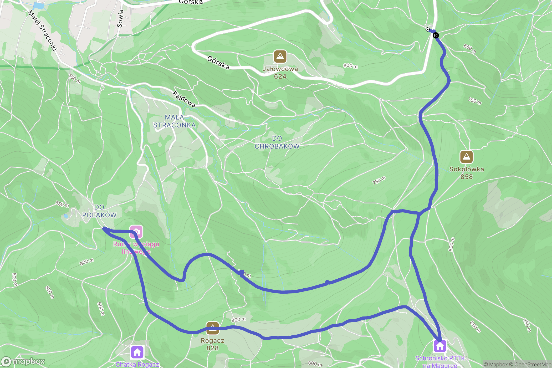 Wilkowice: mapa trasy - Poland