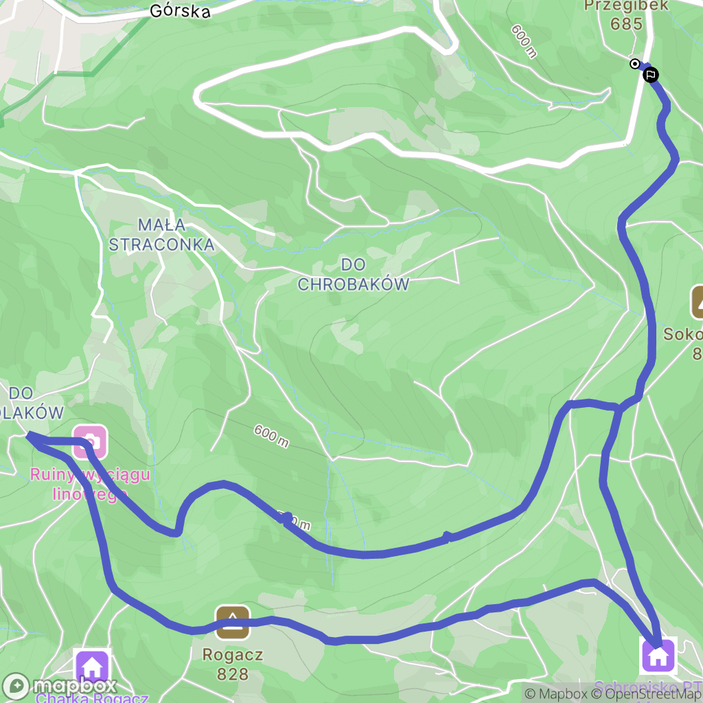 Wilkowice: mapa trasy - Poland