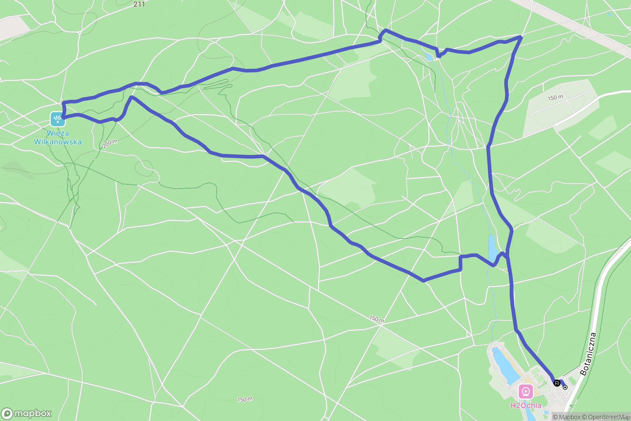 Zielona Góra: mapa trasy - Poland