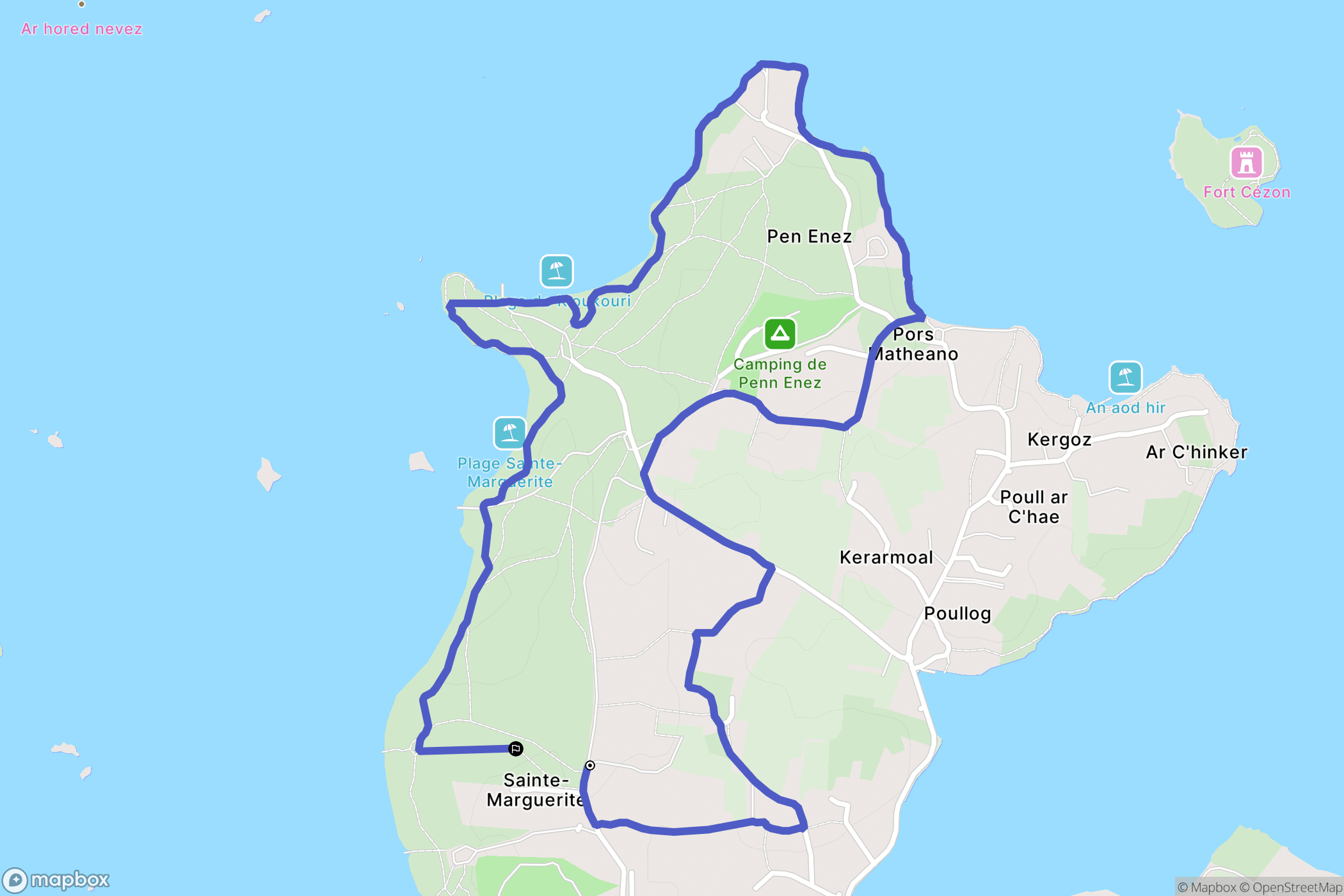 Landéda : carte du parcours de randonnée - France