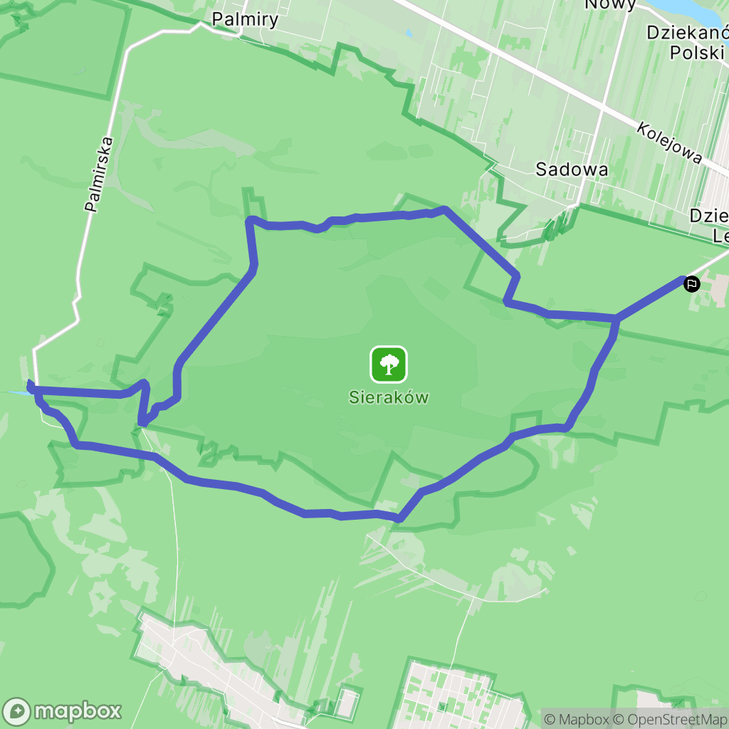 Dziekanów Leśny: mapa trasy - Poland
