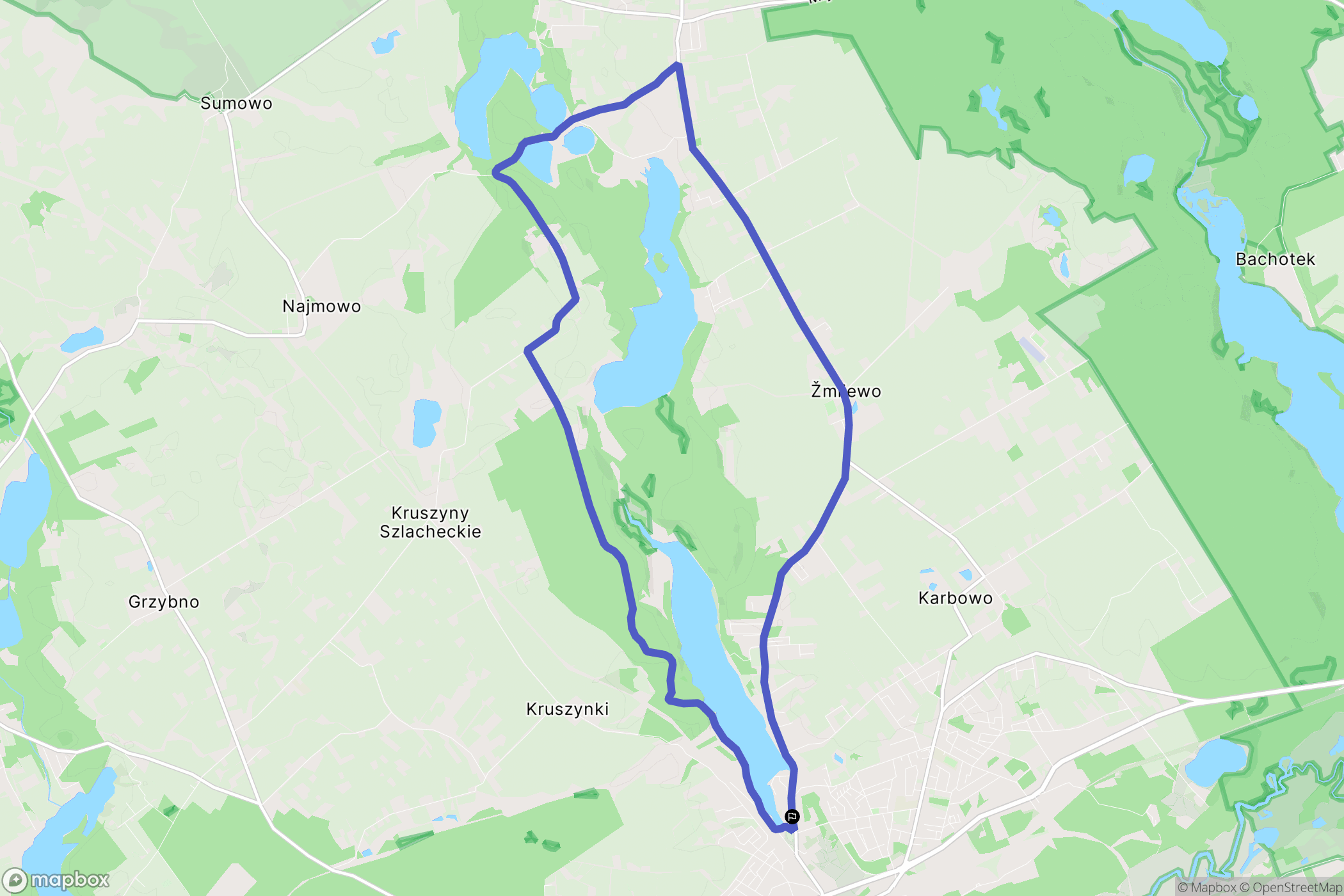 Brodnica: mapa trasy - Poland