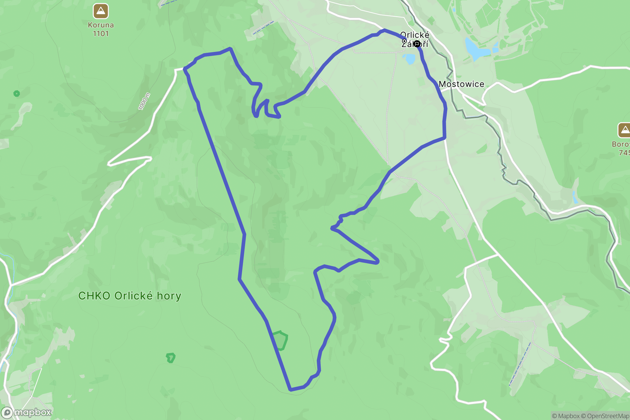 Orlické Záhoří: mapa trasy - Czechia