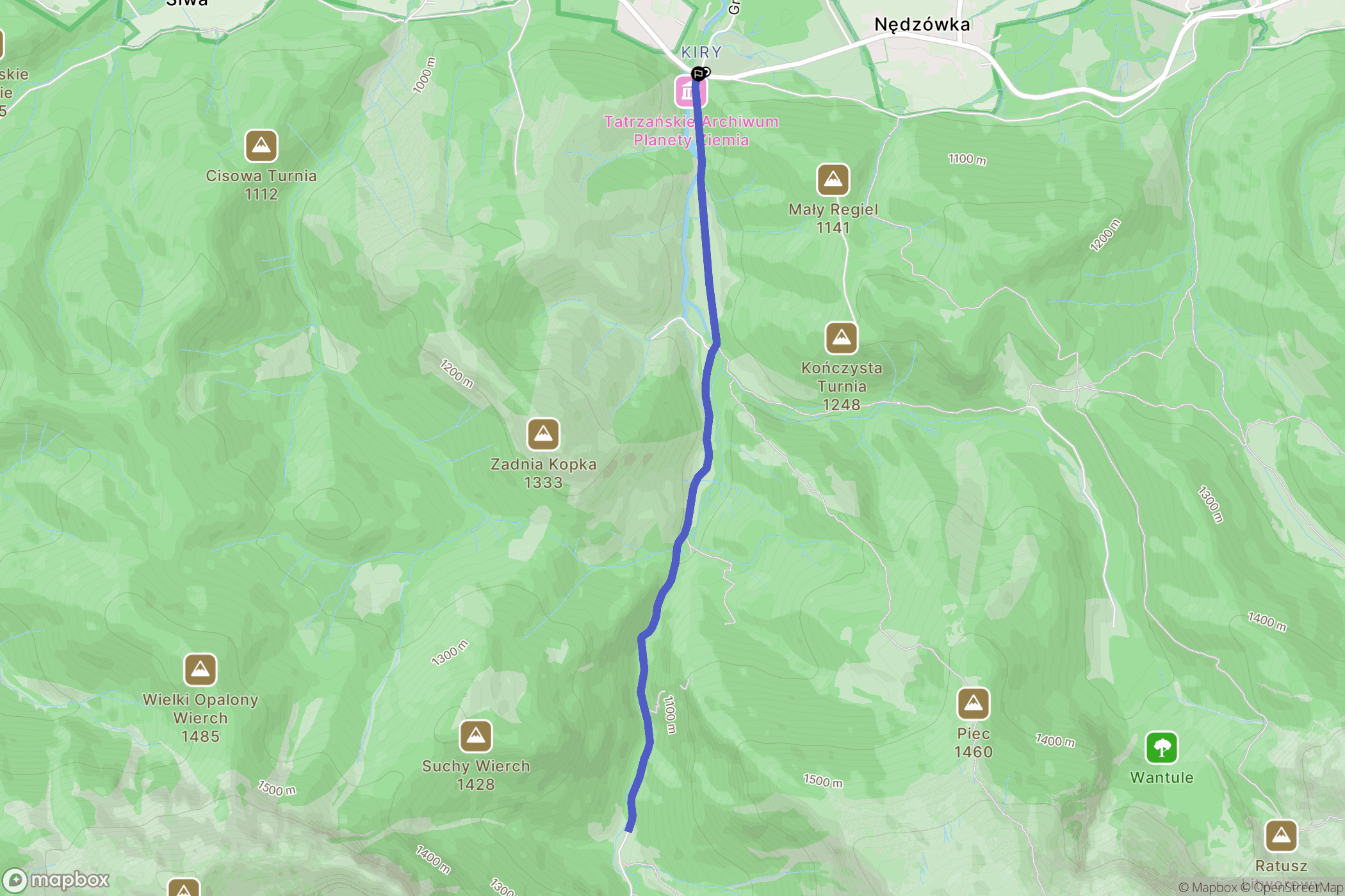 Kościelisko: mapa trasy - Poland
