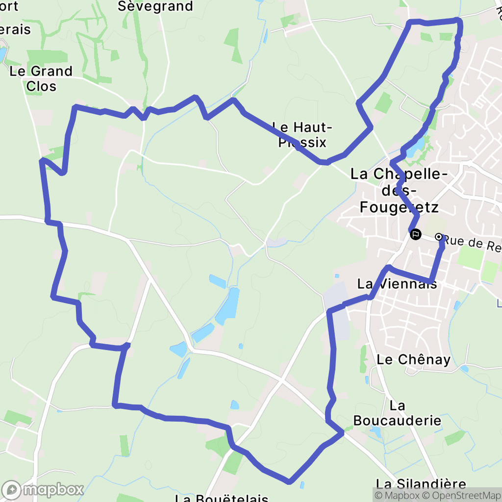 La Chapelle-des-Fougeretz : carte du parcours de randonnée - France