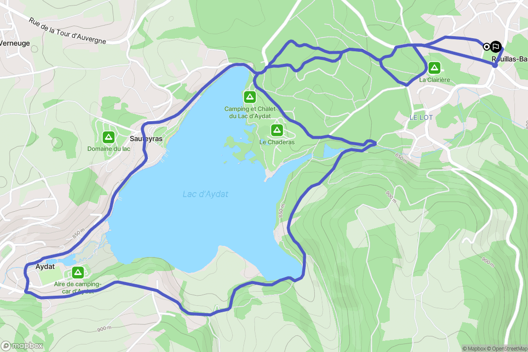 Aydat : carte du parcours de randonnée - France