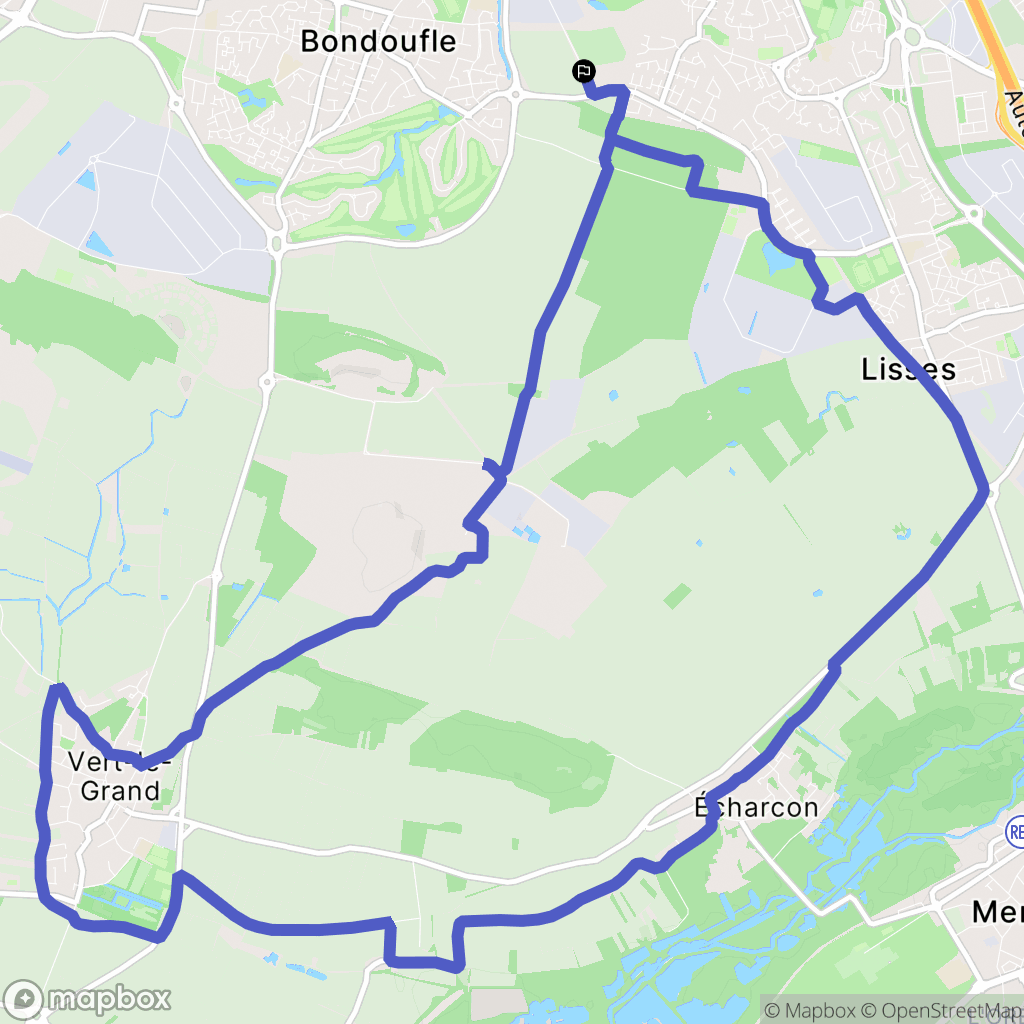Bondoufle : carte du parcours de randonnée - France