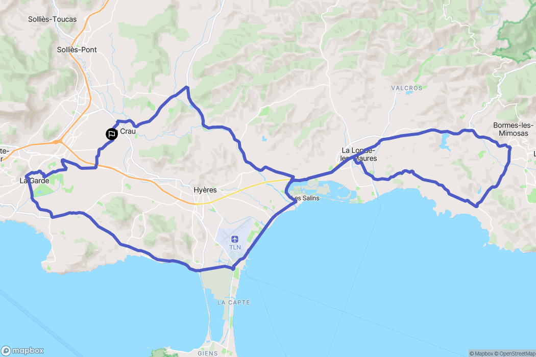 La Crau : carte du parcours de randonnée - France