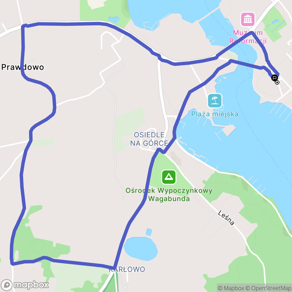 Mikołajki: mapa trasy - Poland