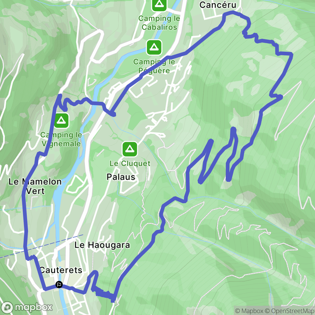 Cauterets : carte du parcours de randonnée - France