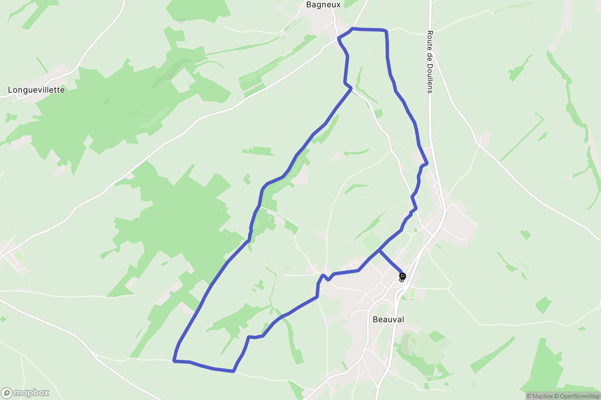 Beauval : carte du parcours de randonnée - France