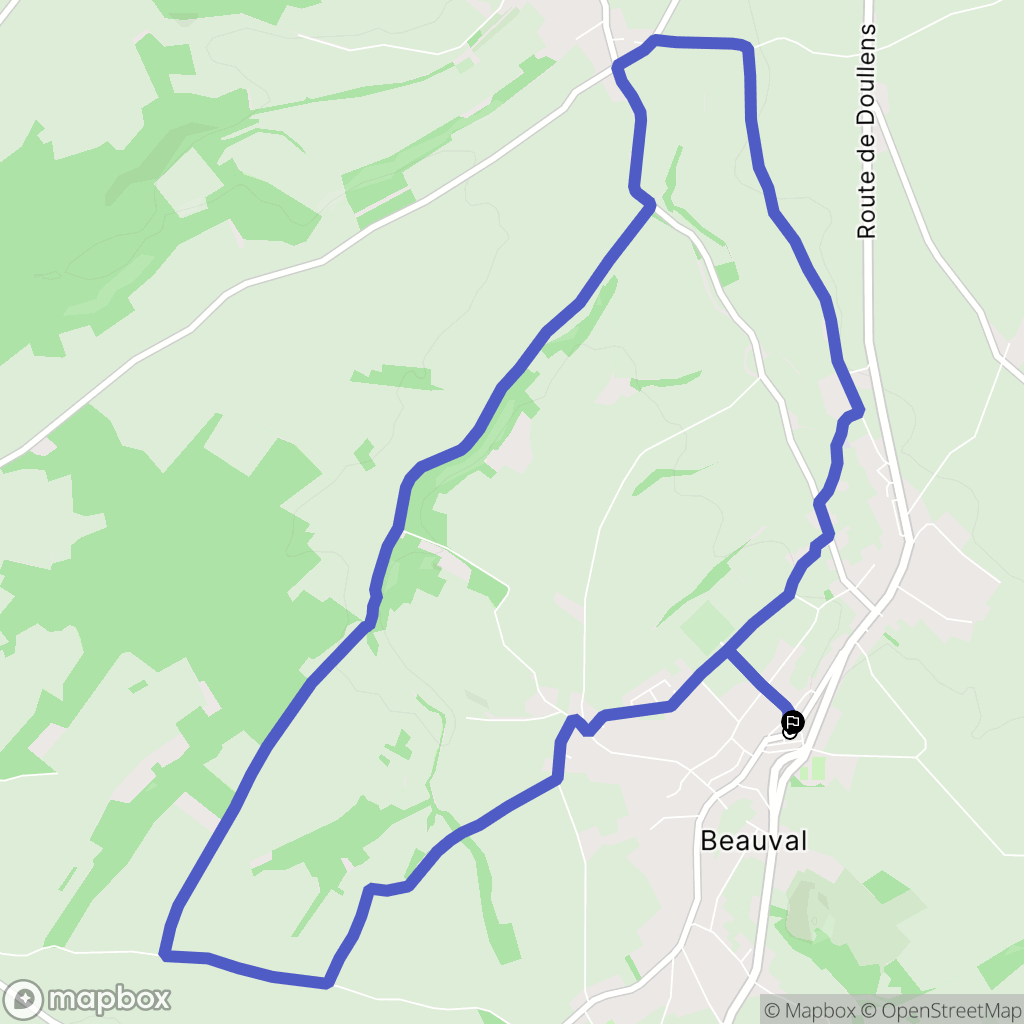 Beauval : carte du parcours de randonnée - France