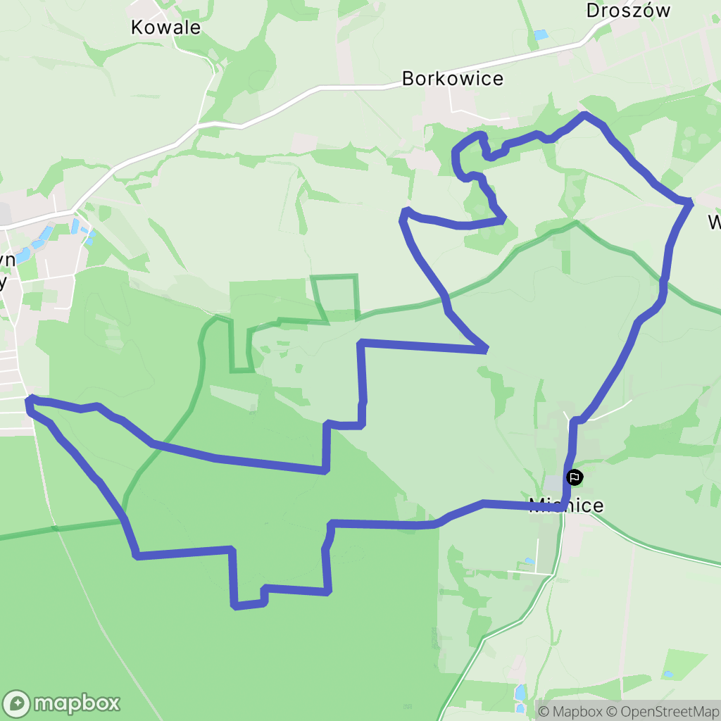 Mienice: mapa trasy - Poland