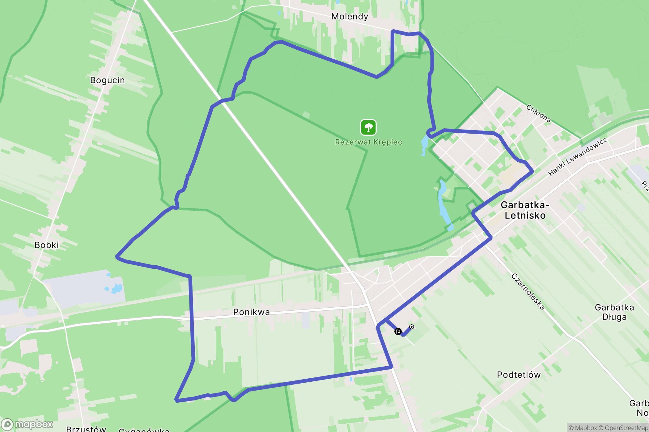 Garbatka-Letnisko: mapa trasy - Poland