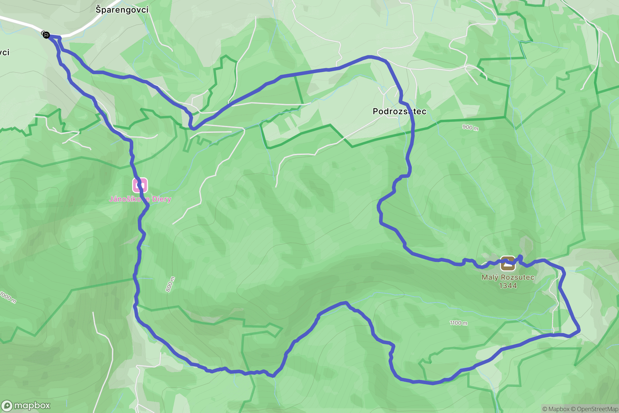 Terchová: mapa trasy - Slovakia