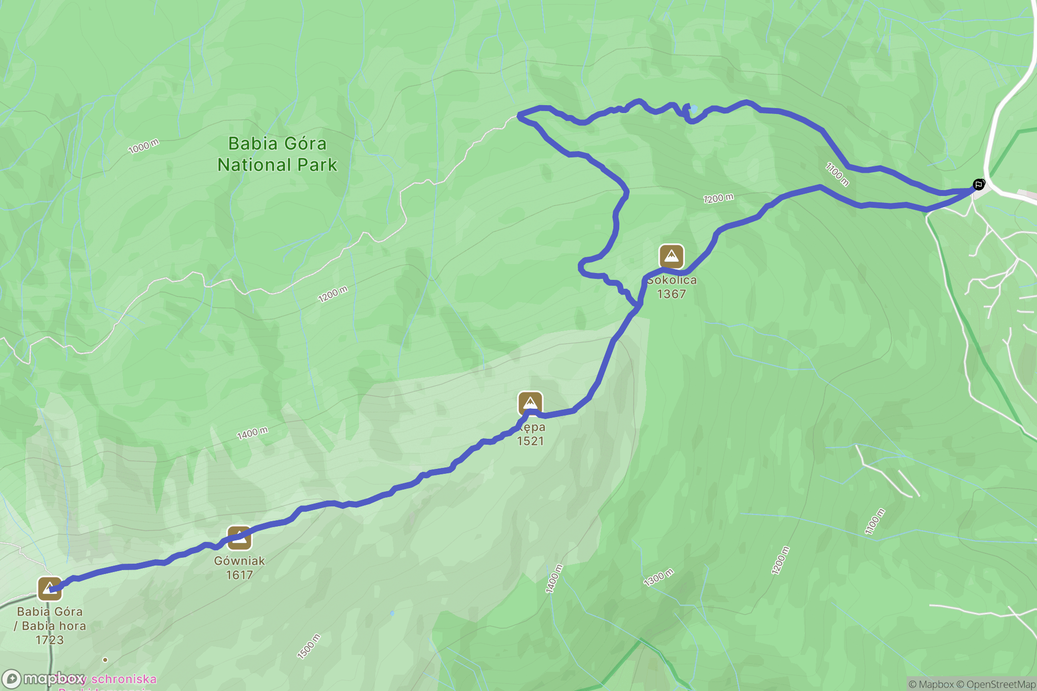 Zubrzyca Górna: mapa trasy - Poland