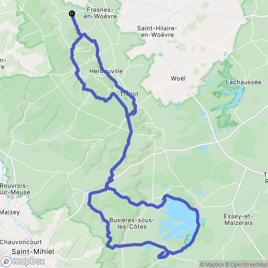 Bonzée : carte du parcours de randonnée - France