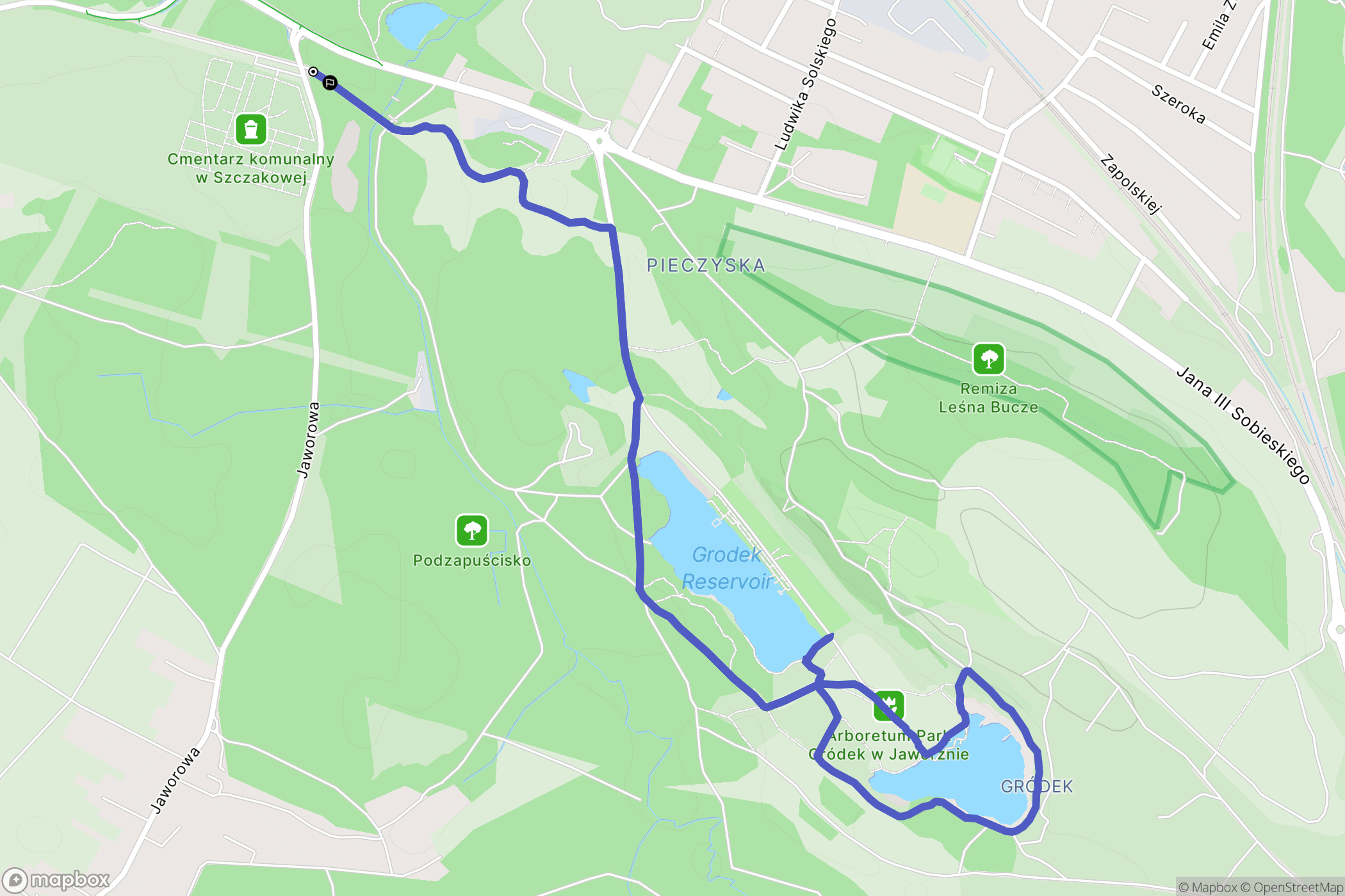 Jaworzno: mapa trasy - Poland