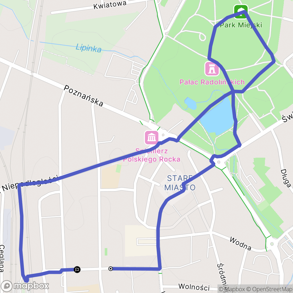 Jarocin: mapa trasy - Poland
