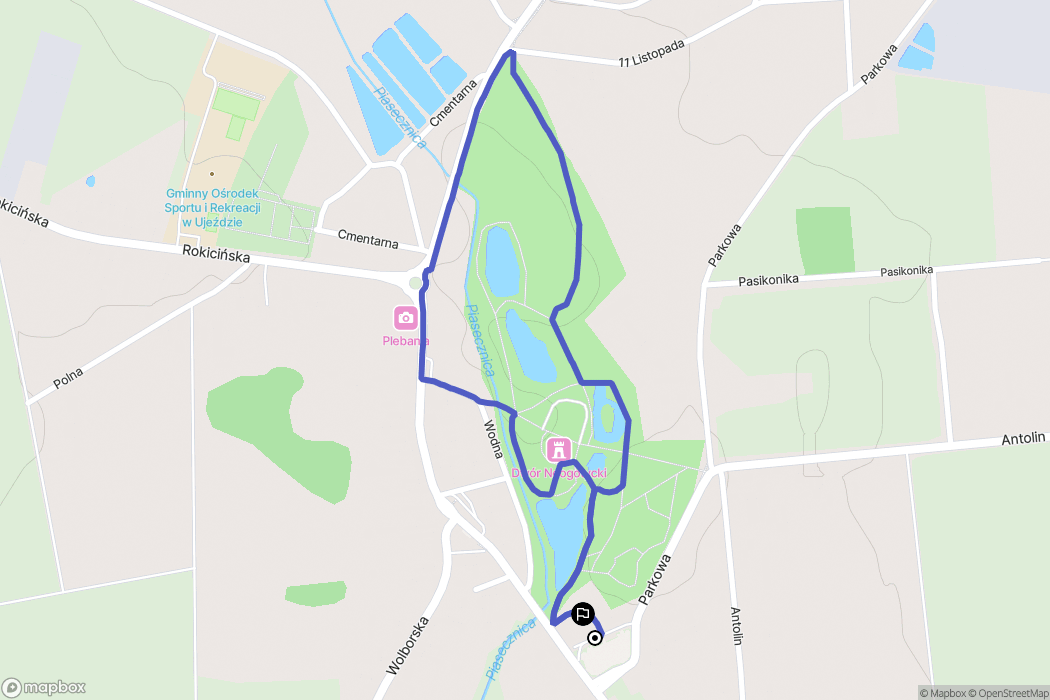 Ujazd: mapa trasy - Poland