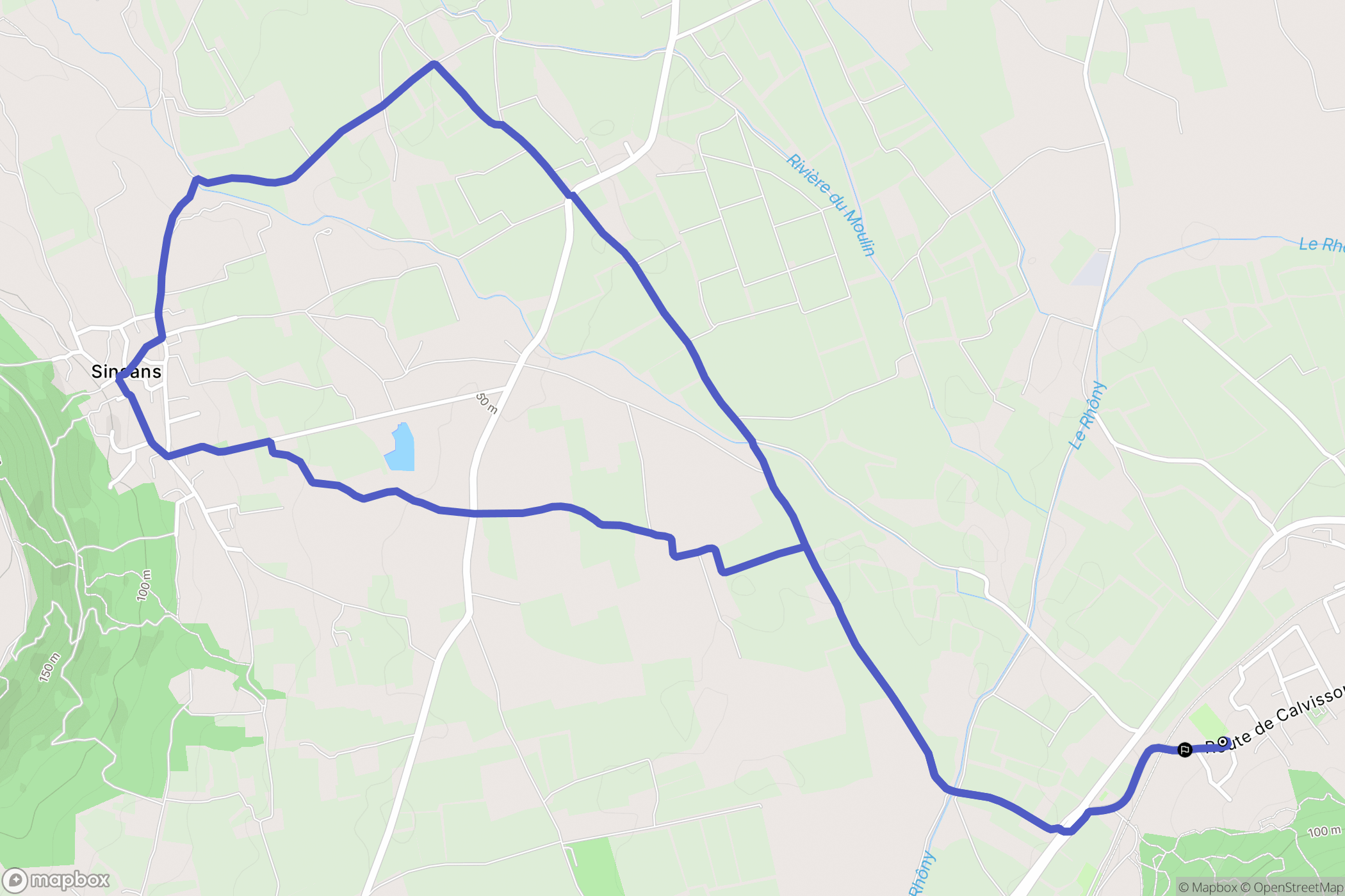Saint-Dionisy : carte du parcours de randonnée - France