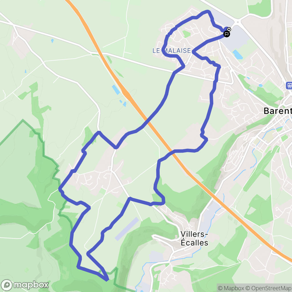 Barentin : carte du parcours de randonnée - France