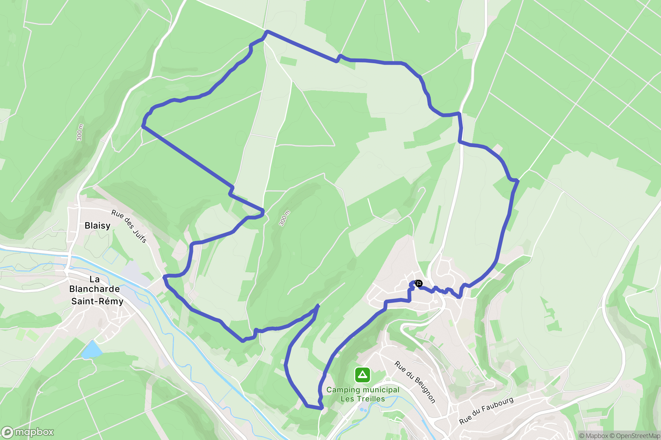 Montbard : carte du parcours de randonnée - France