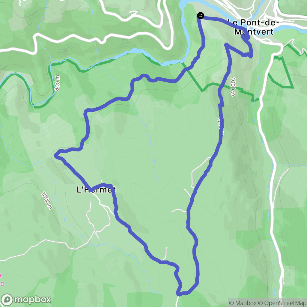 Pont-de-Montvert-Sud-Mont-Lozère : carte du parcours de randonnée - France