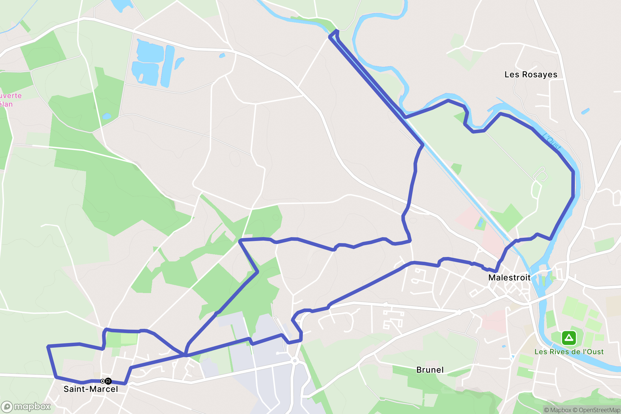 Saint-Marcel : carte du parcours de randonnée - France