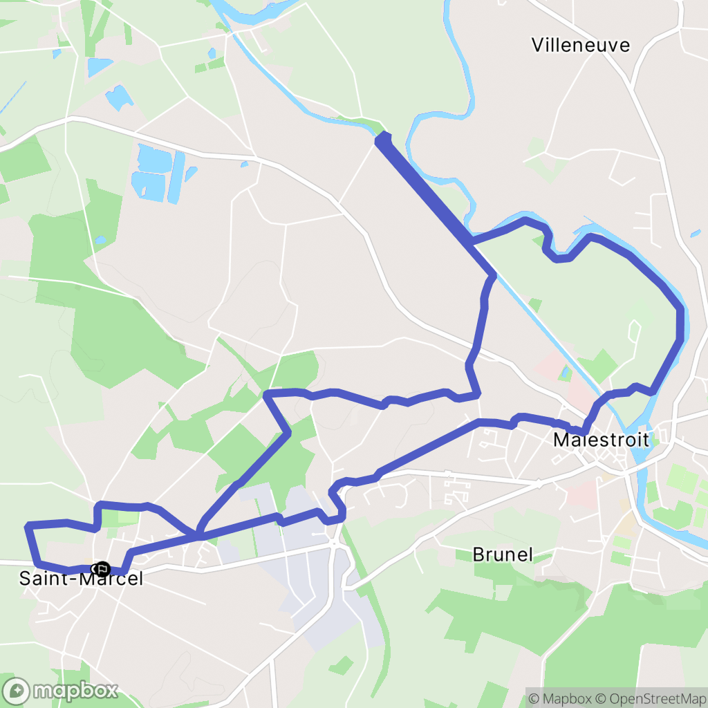 Saint-Marcel : carte du parcours de randonnée - France