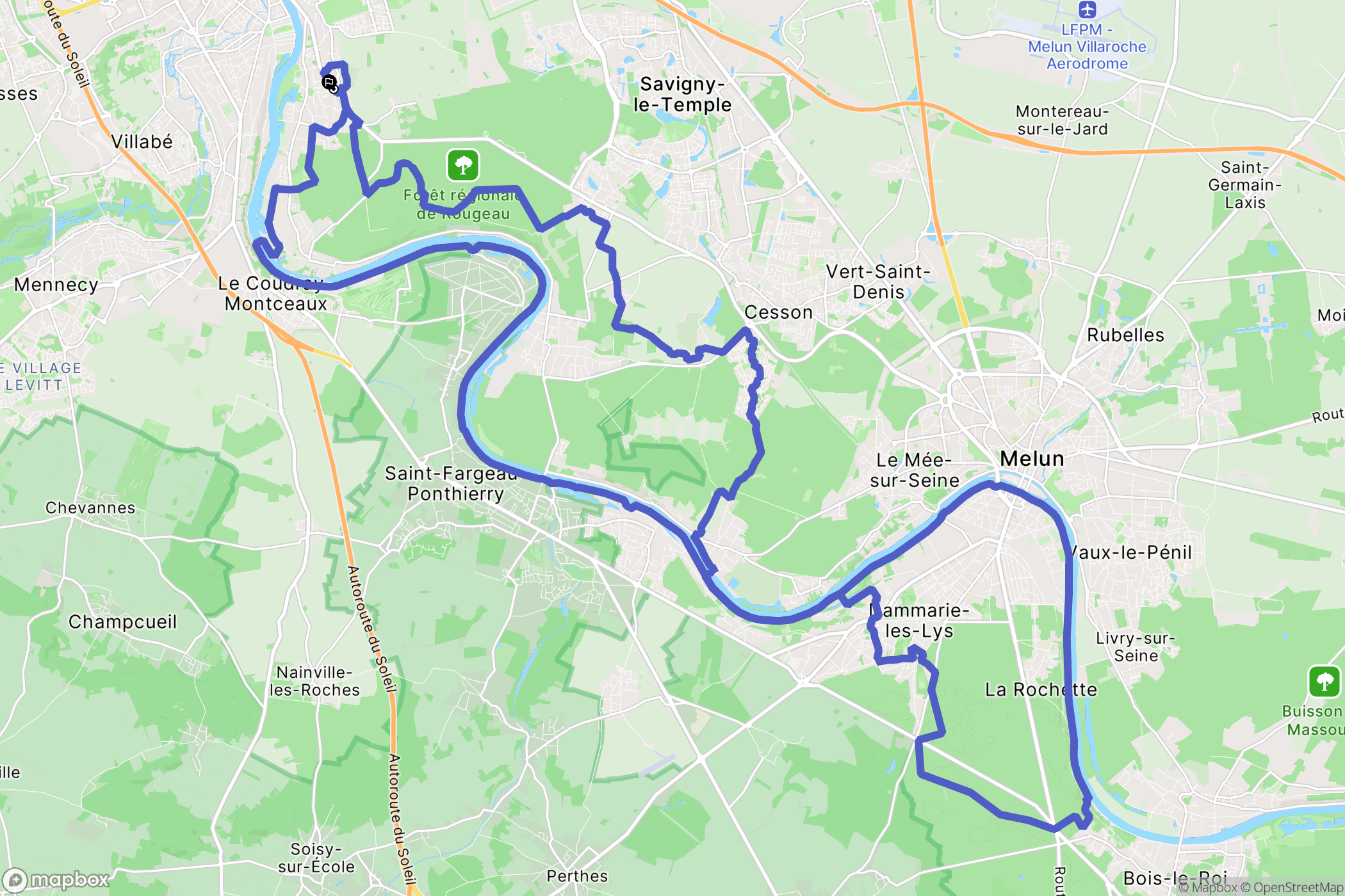Saintry-sur-Seine : carte du parcours de randonnée - France