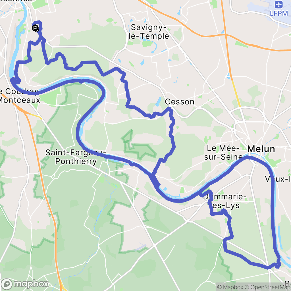 Saintry-sur-Seine : carte du parcours de randonnée - France