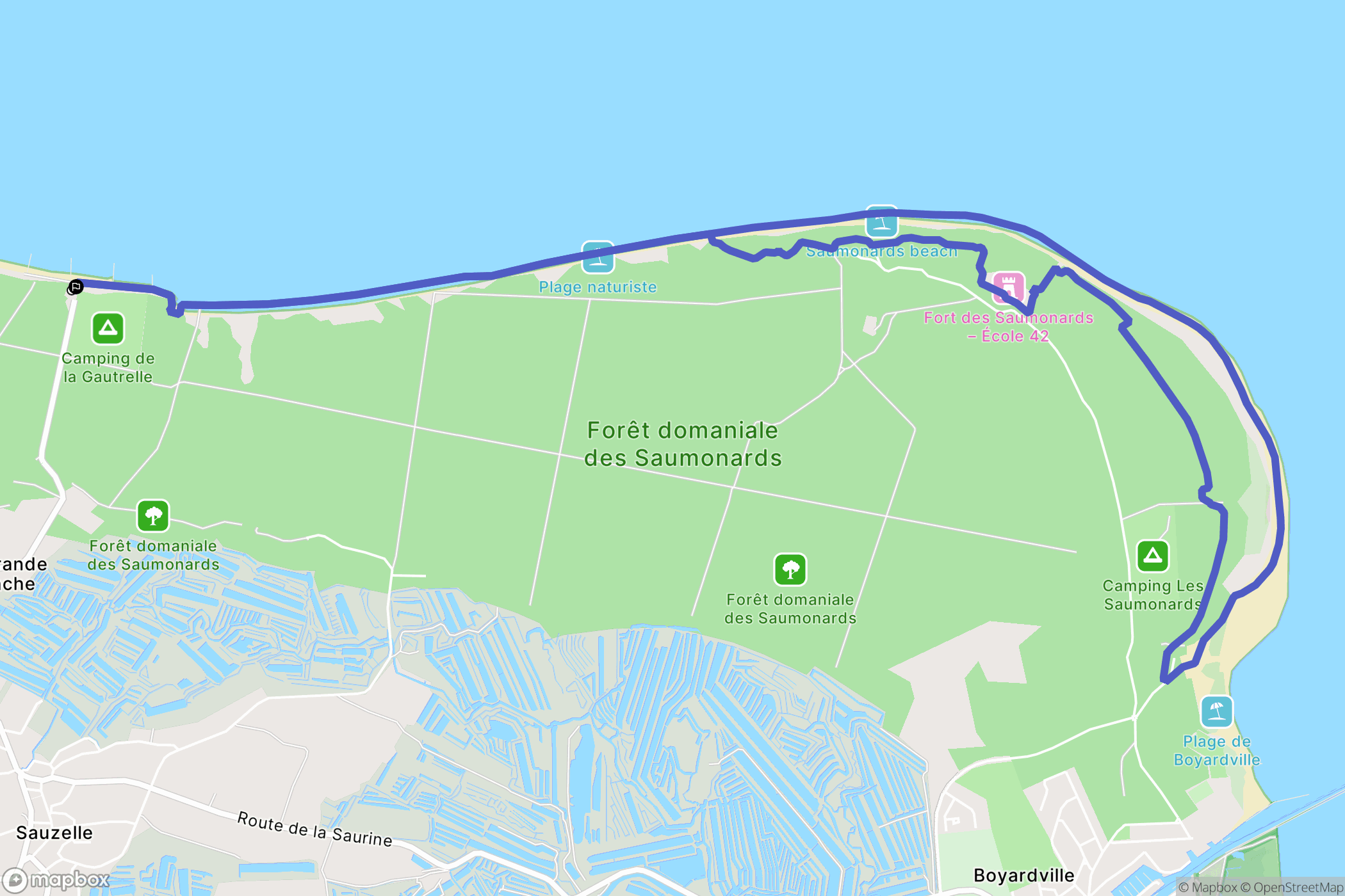 Saint-Georges-d'Oléron : carte du parcours de randonnée - France