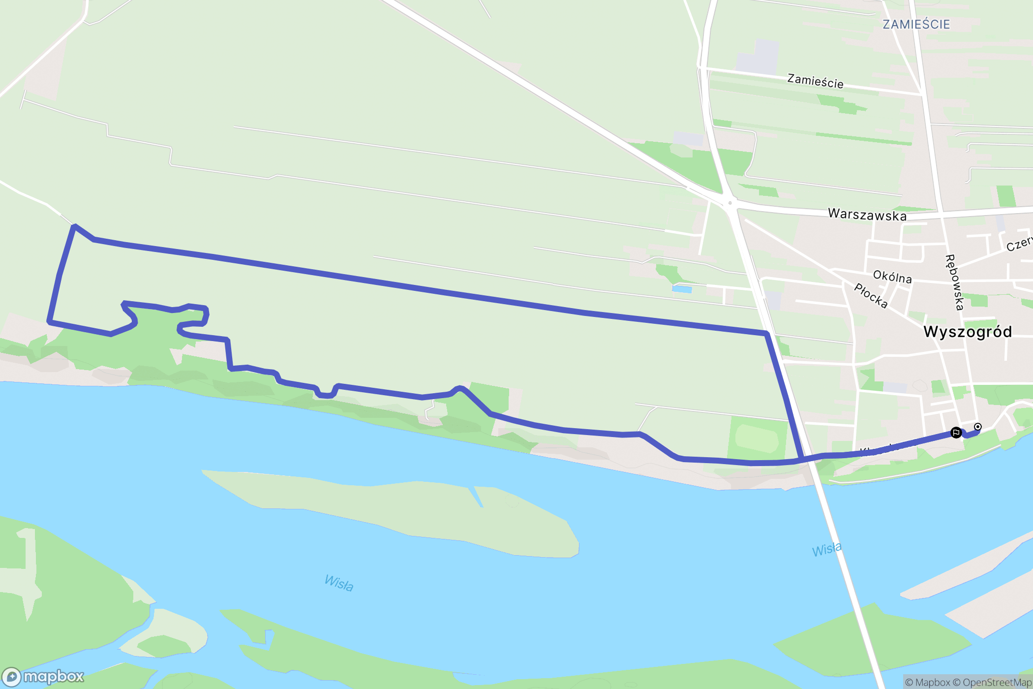 Wyszogród: mapa trasy - Poland