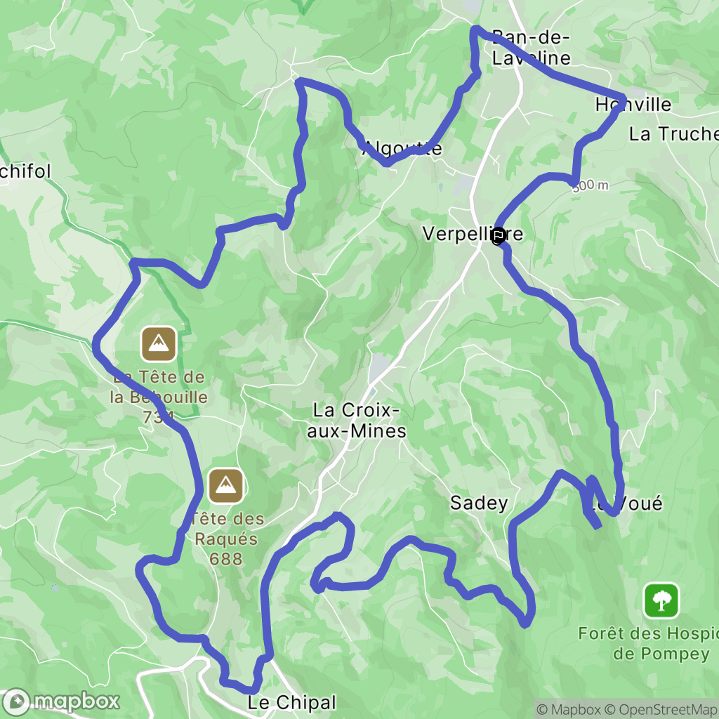 Ban-de-Laveline : carte du parcours de randonnée - France