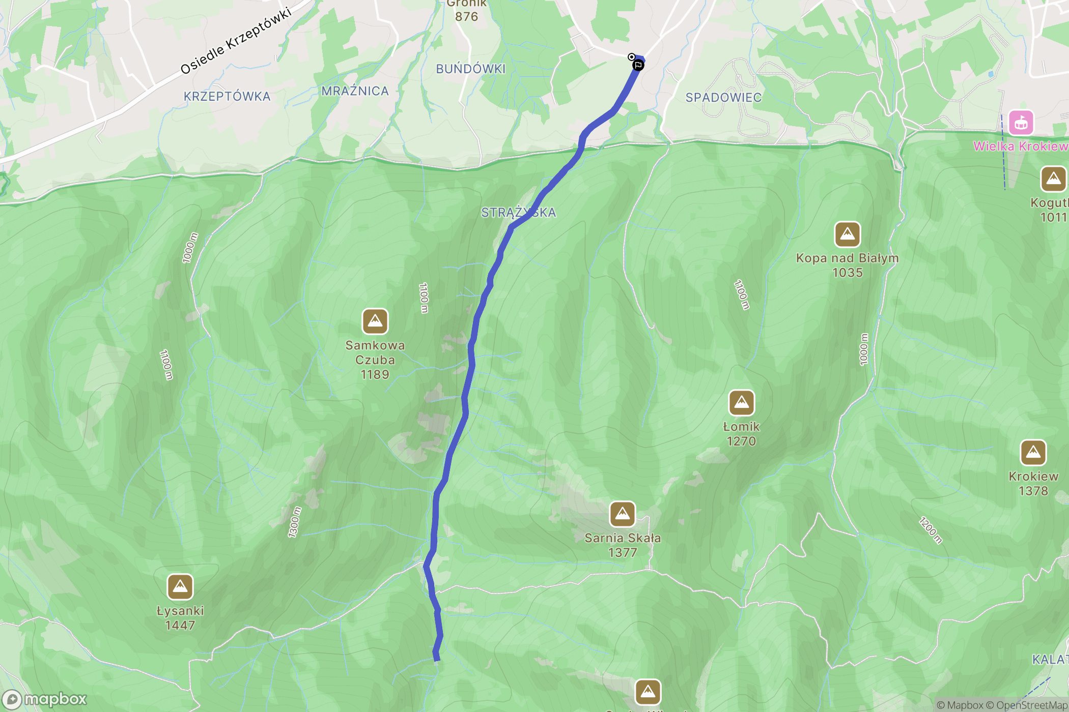 Zakopane: mapa trasy - Poland