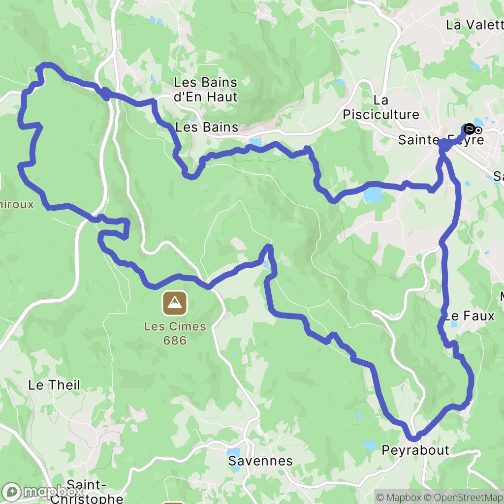 Sainte-Feyre : carte du parcours de randonnée - France