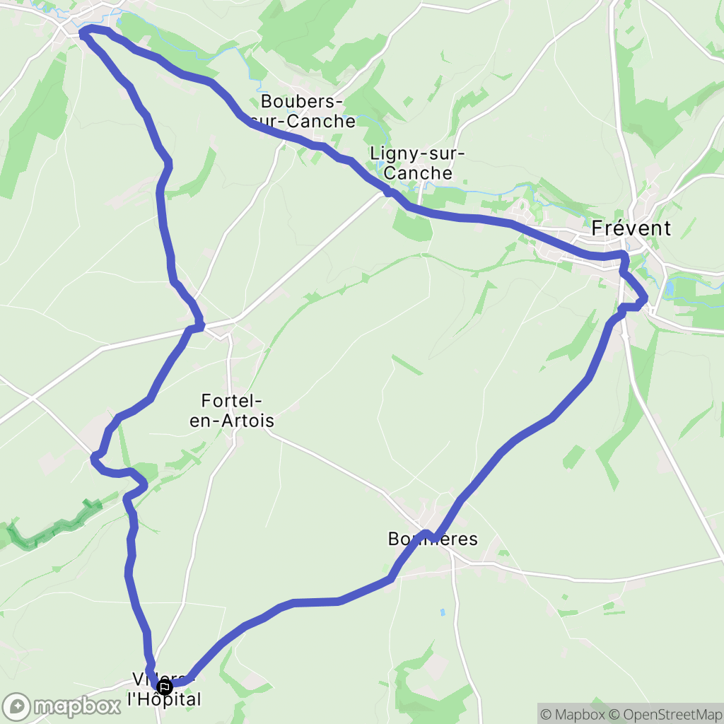 Villers-l'Hôpital : carte du parcours de randonnée - France