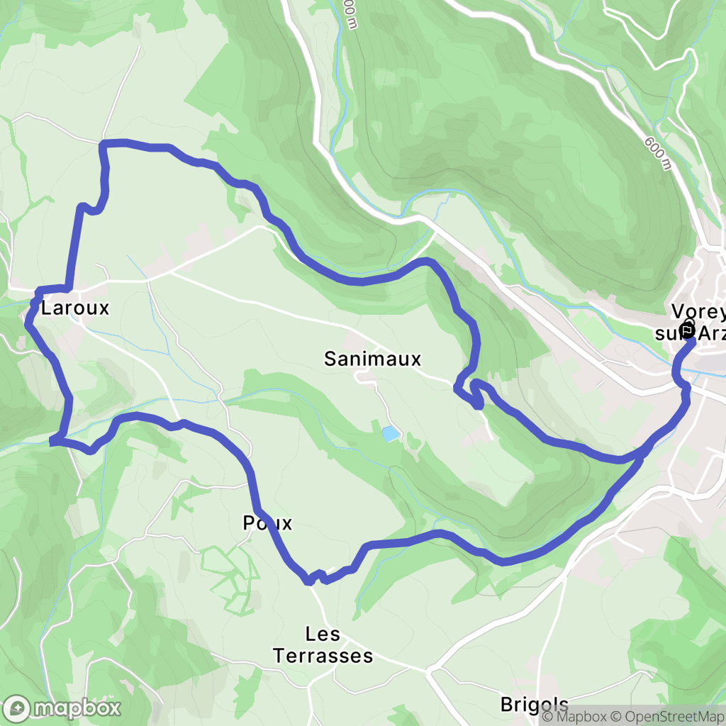 Vorey : carte du parcours de randonnée - France