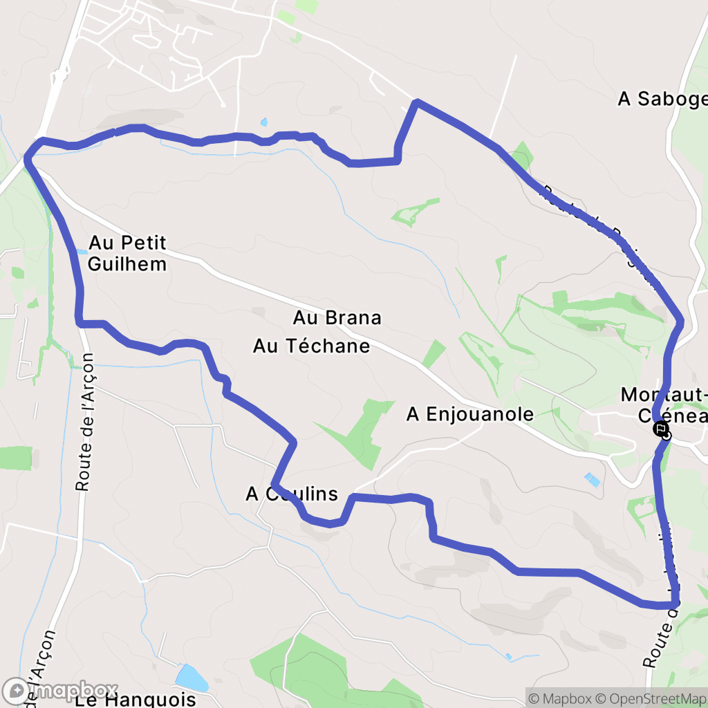 Montaut-les-Créneaux : carte du parcours de randonnée - France
