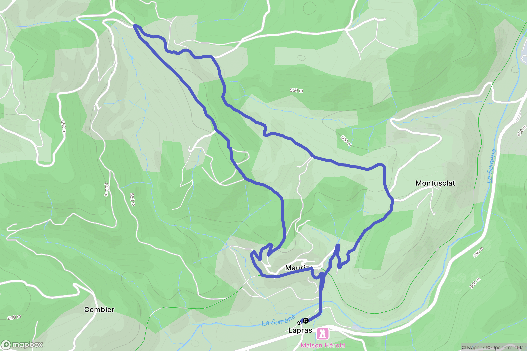 Saint-Basile : carte du parcours de randonnée - France