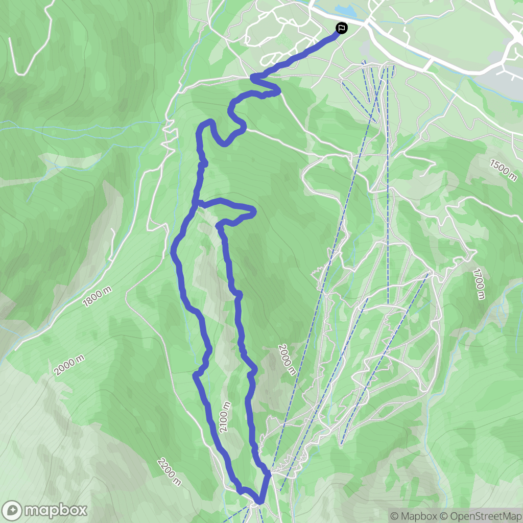 Le Monêtier-les-Bains : carte du parcours de randonnée - France