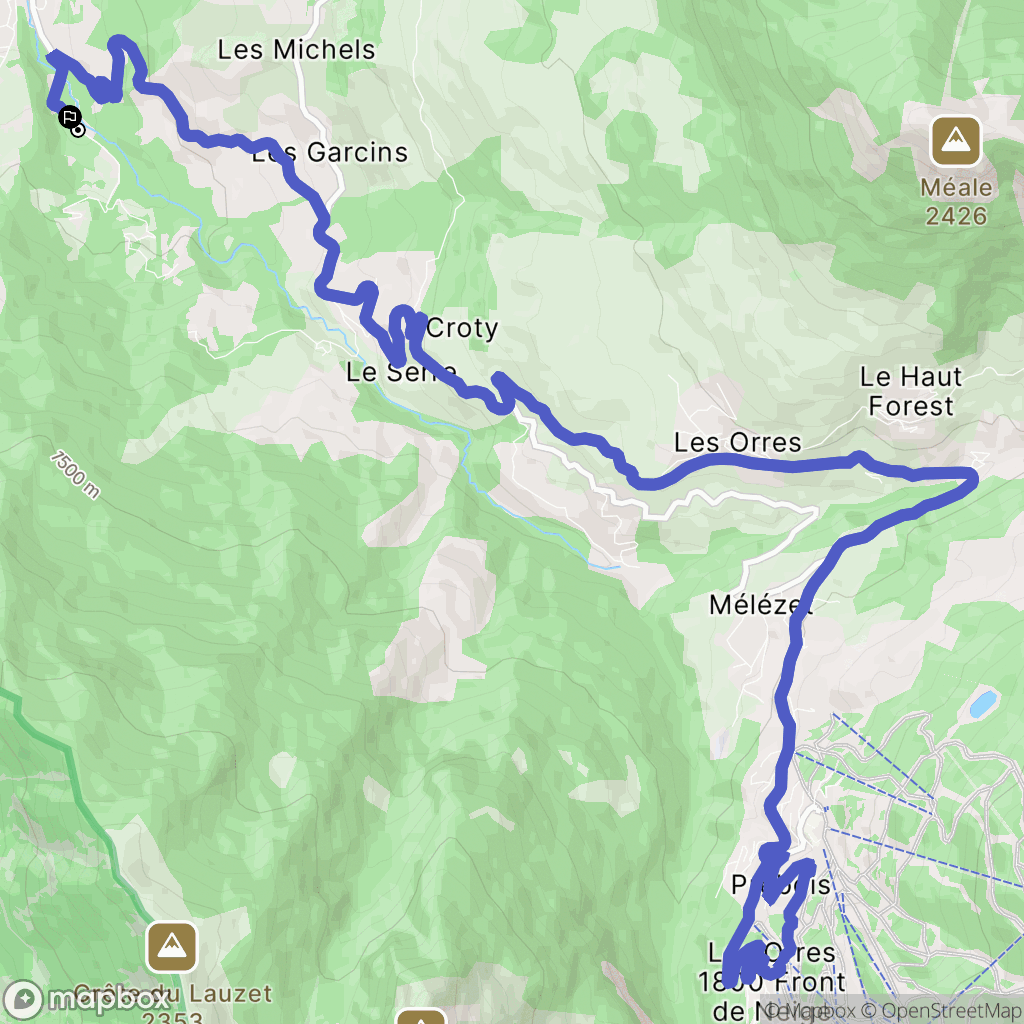 Baratier : carte du parcours de randonnée - France