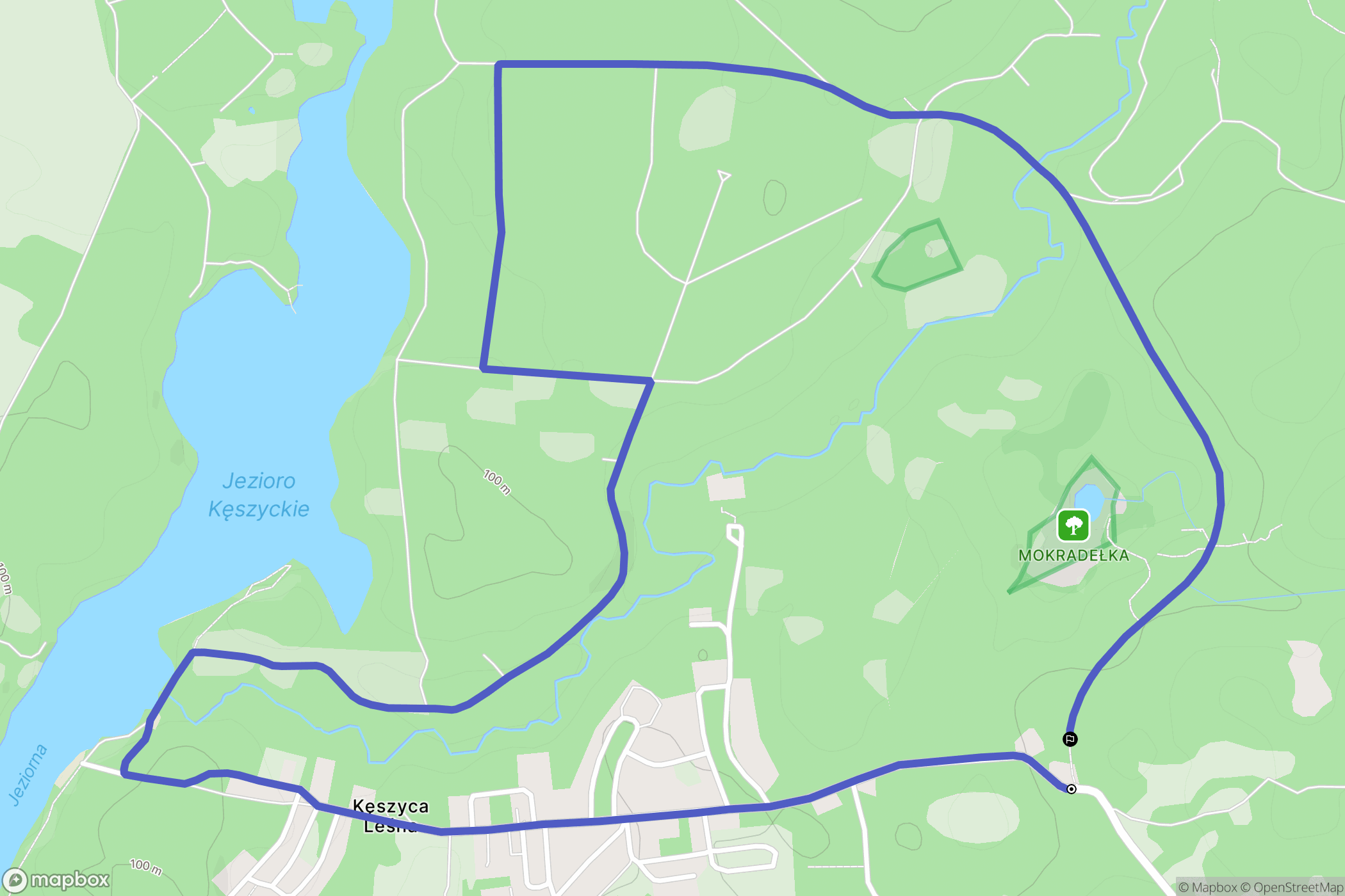 Kęszyca Leśna: mapa trasy - Poland