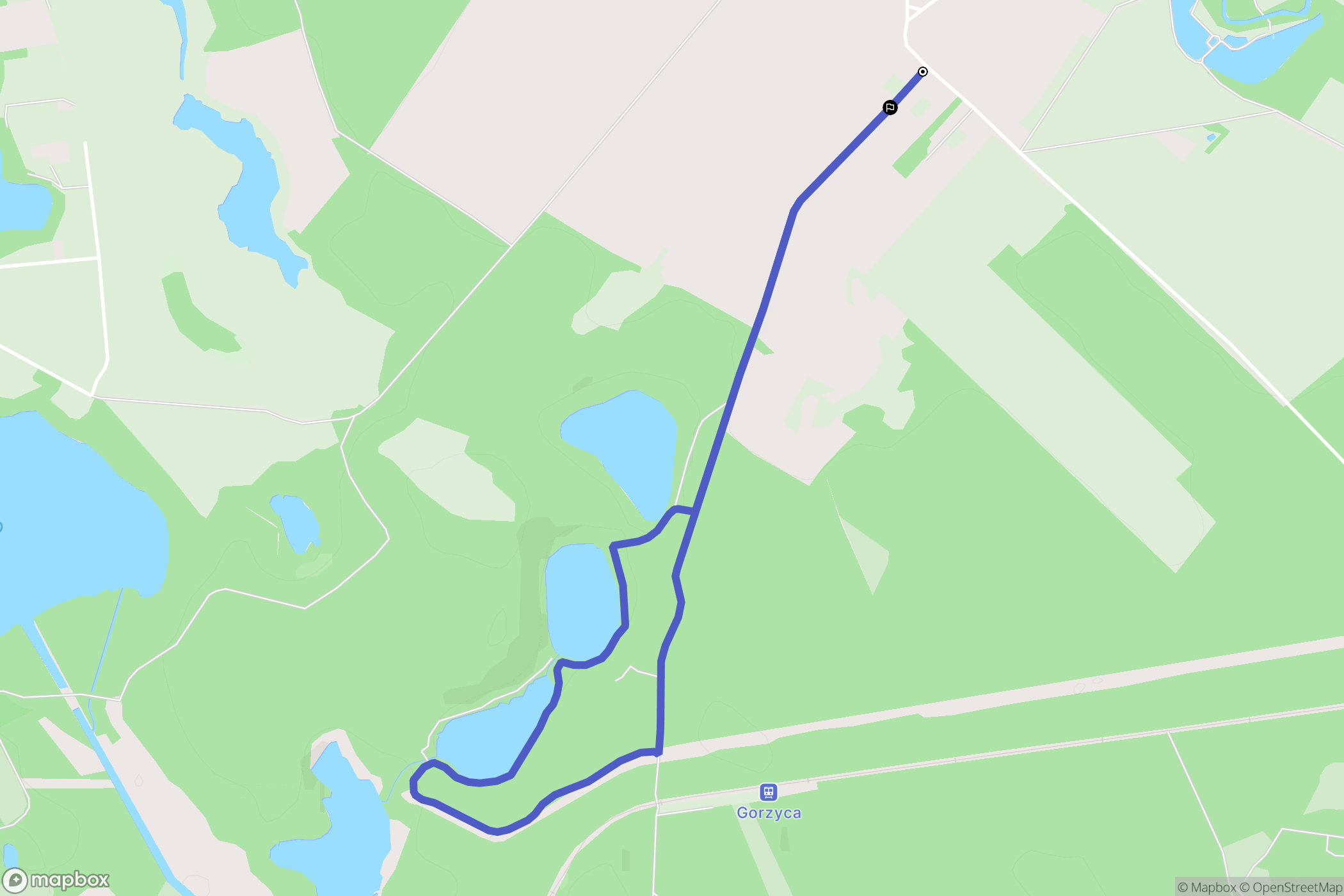 Gorzyca: mapa trasy - Poland