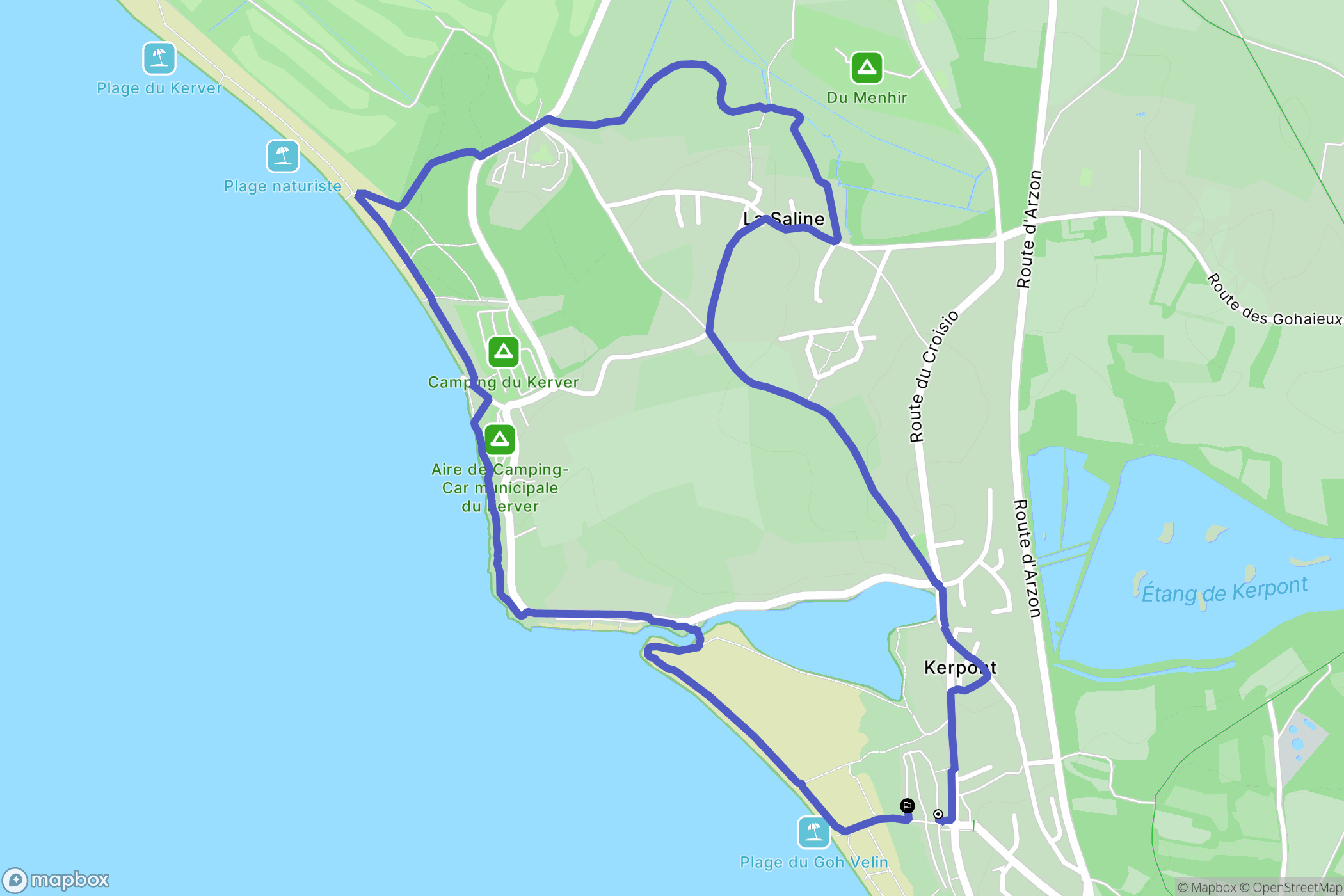 Saint-Gildas-de-Rhuys : carte du parcours de randonnée - France