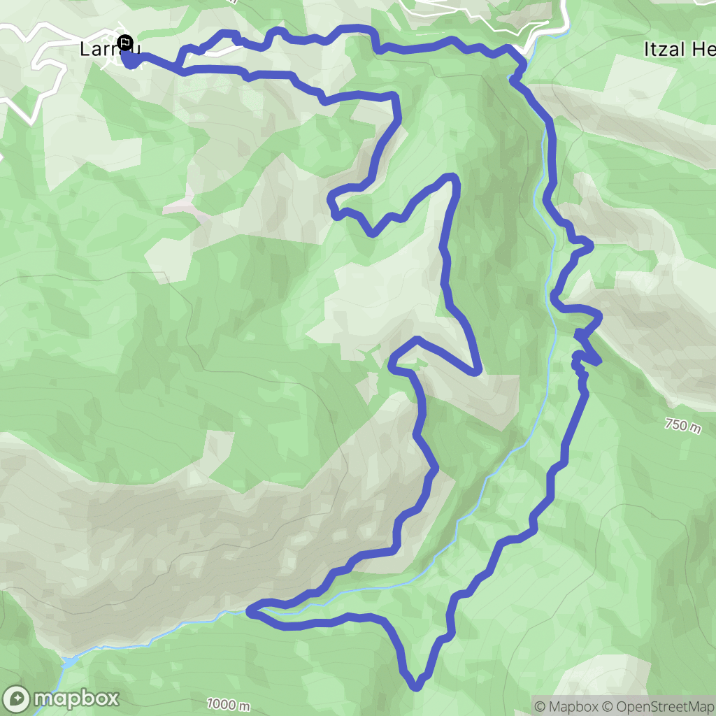 Larrau : carte du parcours de randonnée - France